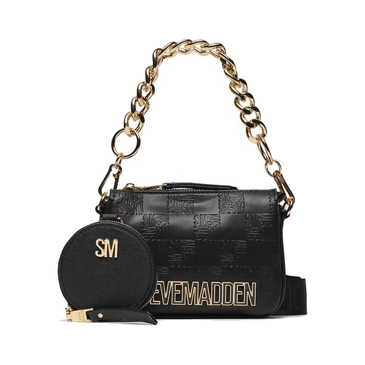 Steve Madden Bminiroy SM13001086BLK - Czarna torebka crossbody z łańcuchem