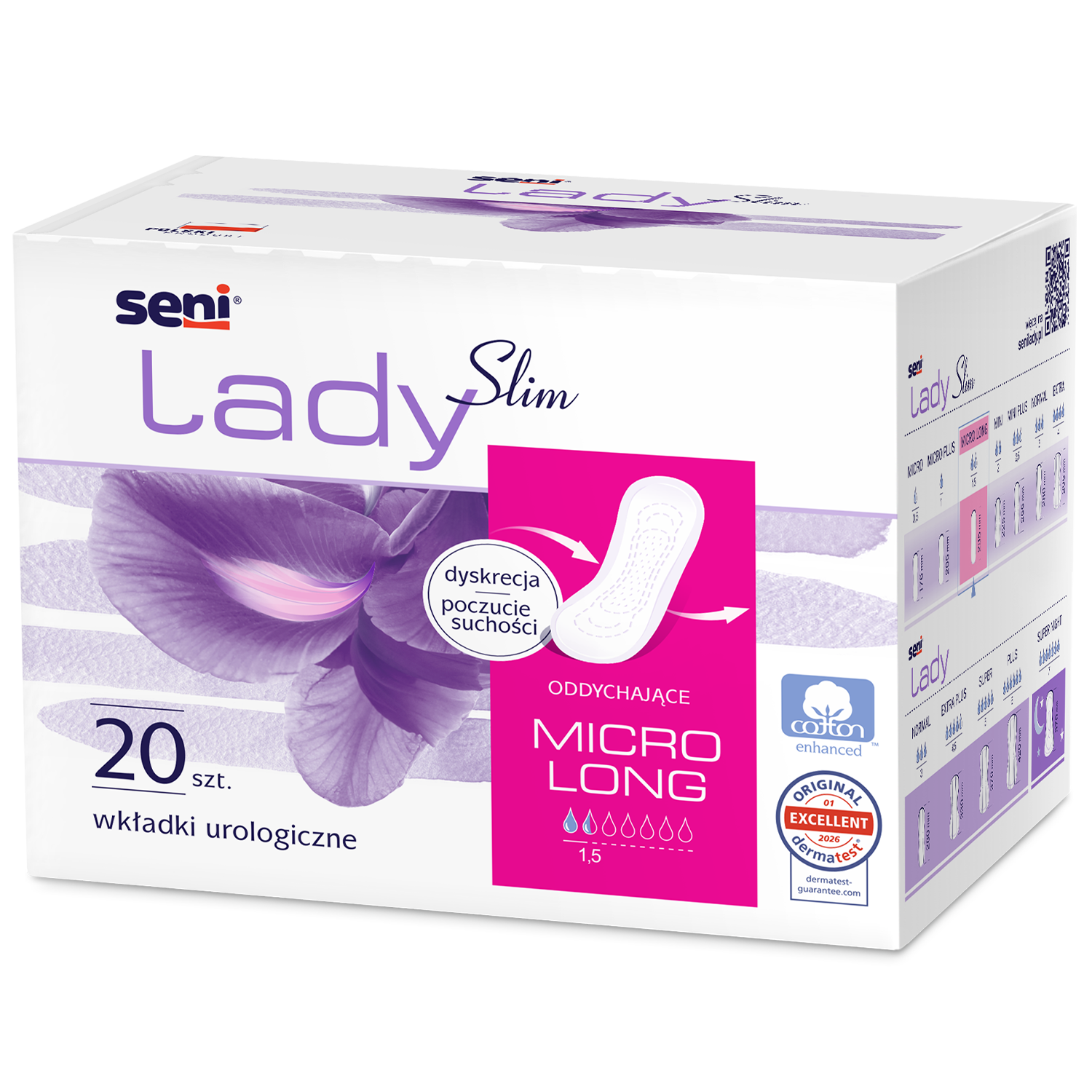 Seni Lady Slim, wkładki urologiczne, Micro Long, 20 sztuk
