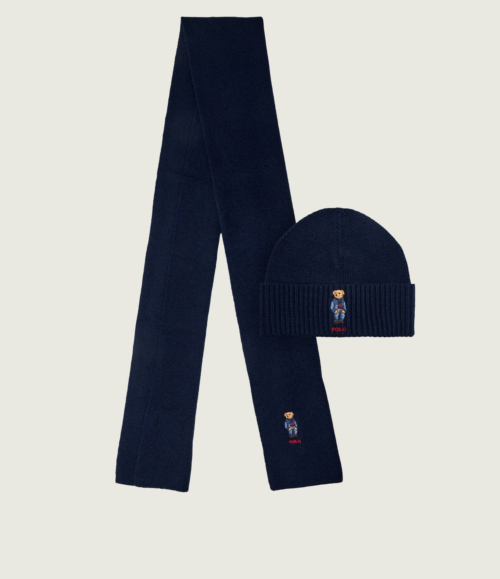 POLO RALPH LAUREN Szal + czapka z dodatkiem wełny