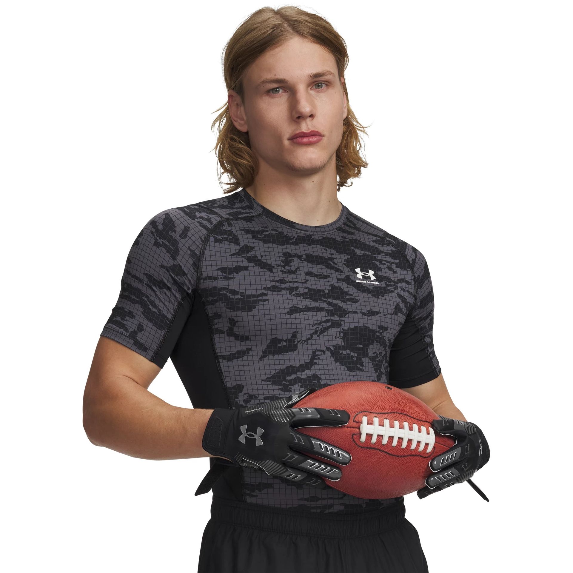 UA HG Printed SS Black Castlerock - XL