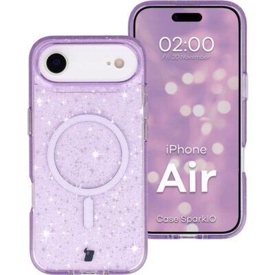 BIZON Etui Case SparklO MagSafe do Apple iPhone Air Przezroczysto-fioletowy