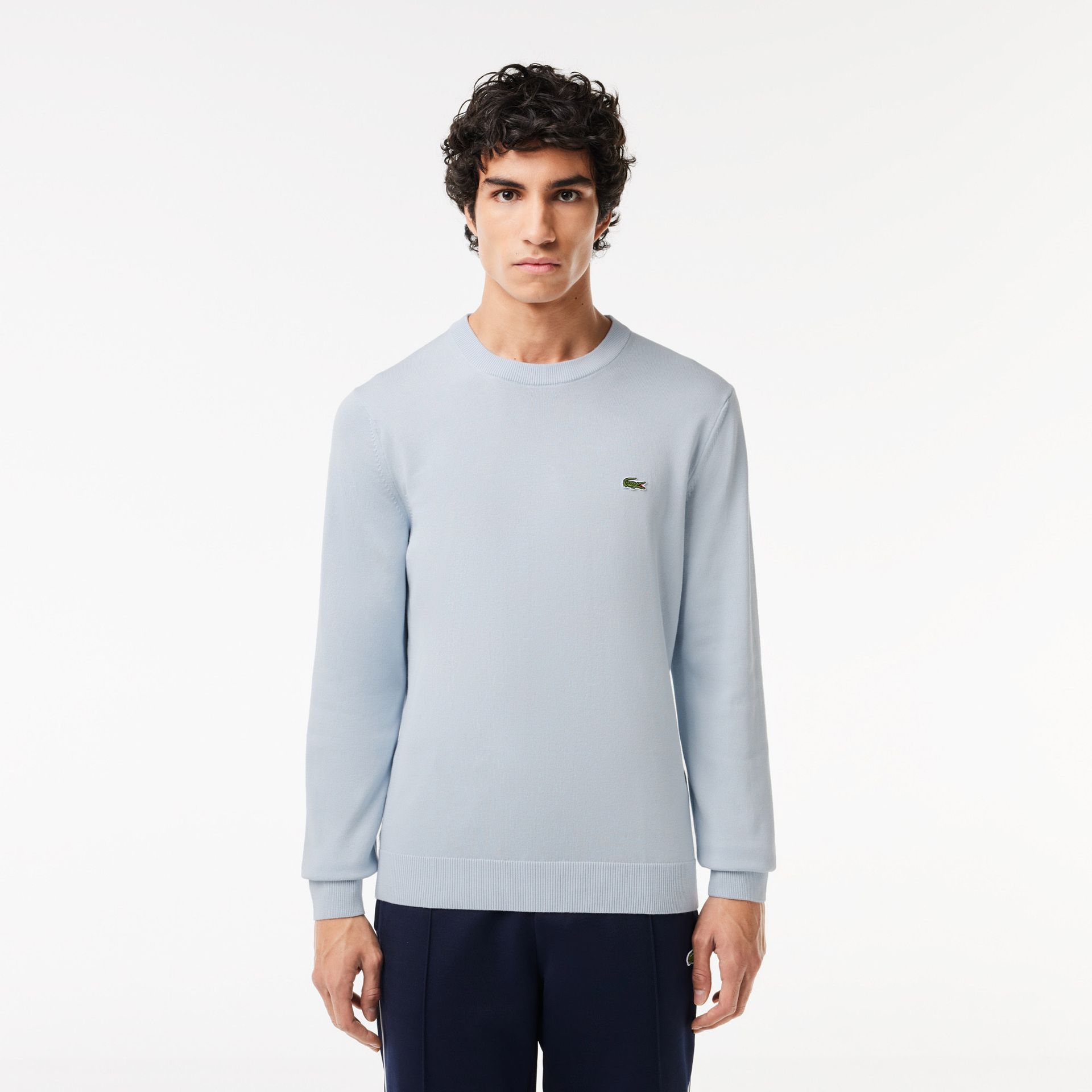 Lacoste Męski Sweter Z Okrągłym Dekoltem Z Organicznej Bawełny