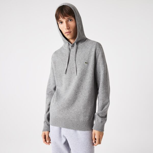 Lacoste Męski Sweter Z Kapturem O Klasycznym Kroju I Kontrastowym Wnętrzu