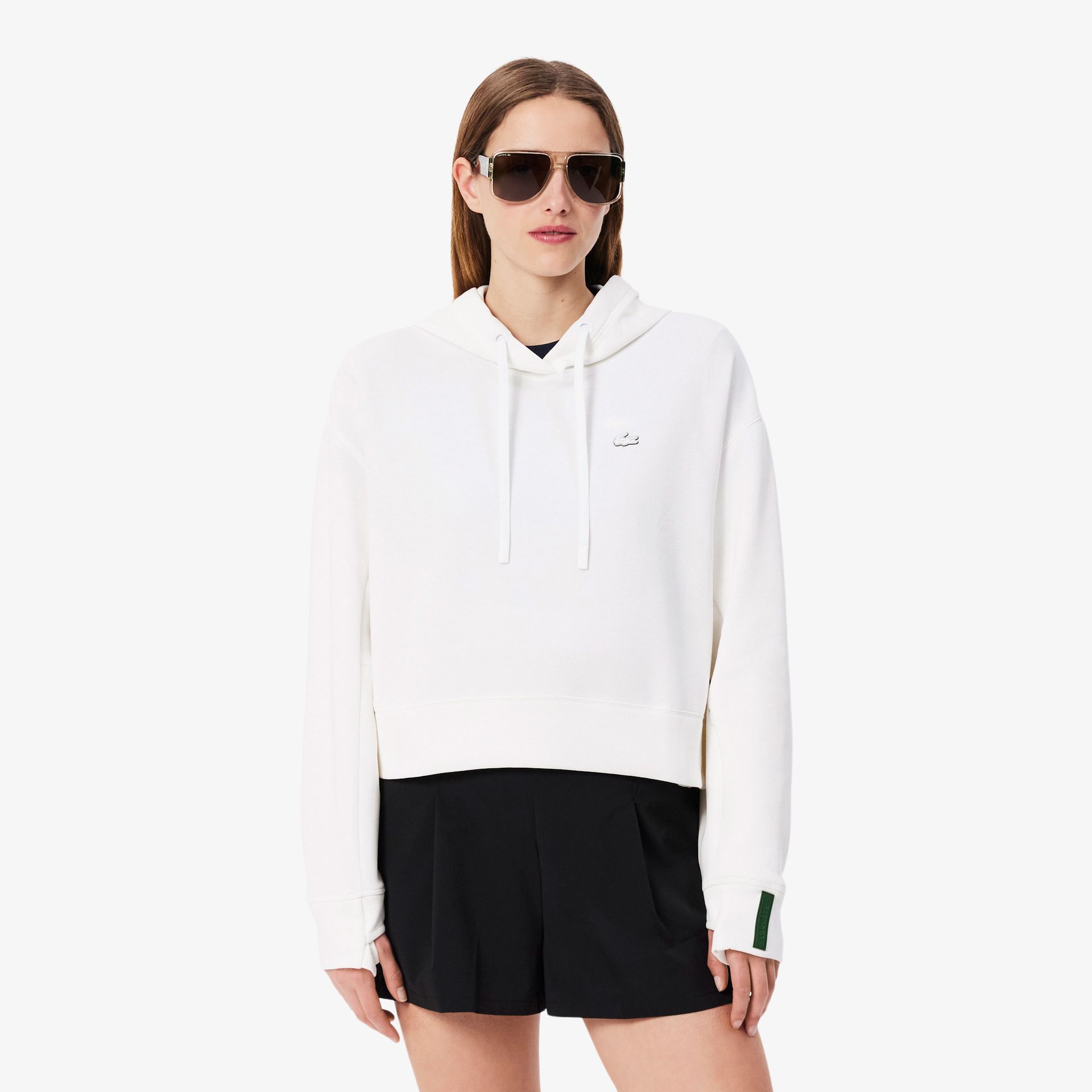 Lacoste Krótka Bawełniana Bluza Z Kapturem