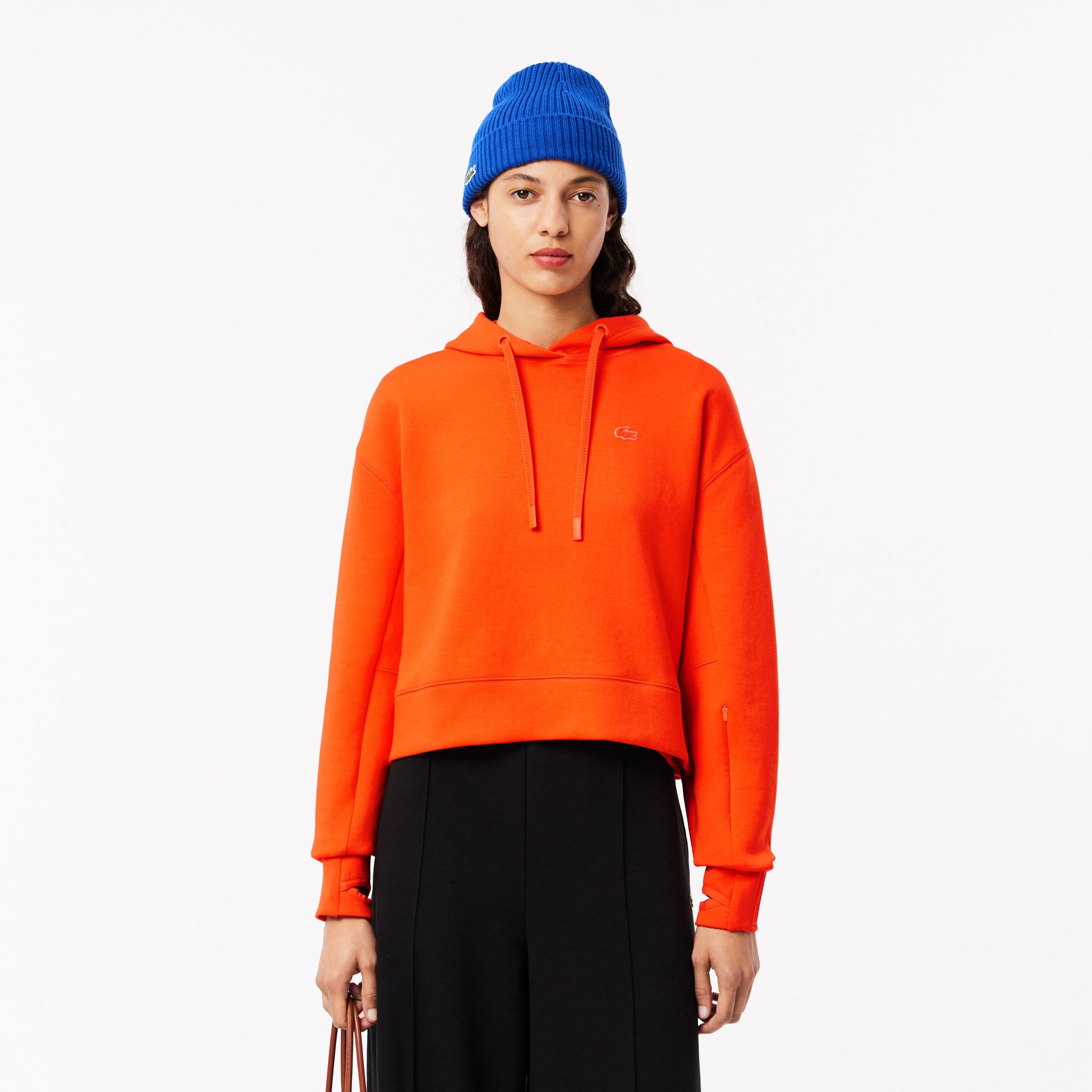 Lacoste Skrócona Bluza Z Kapturem