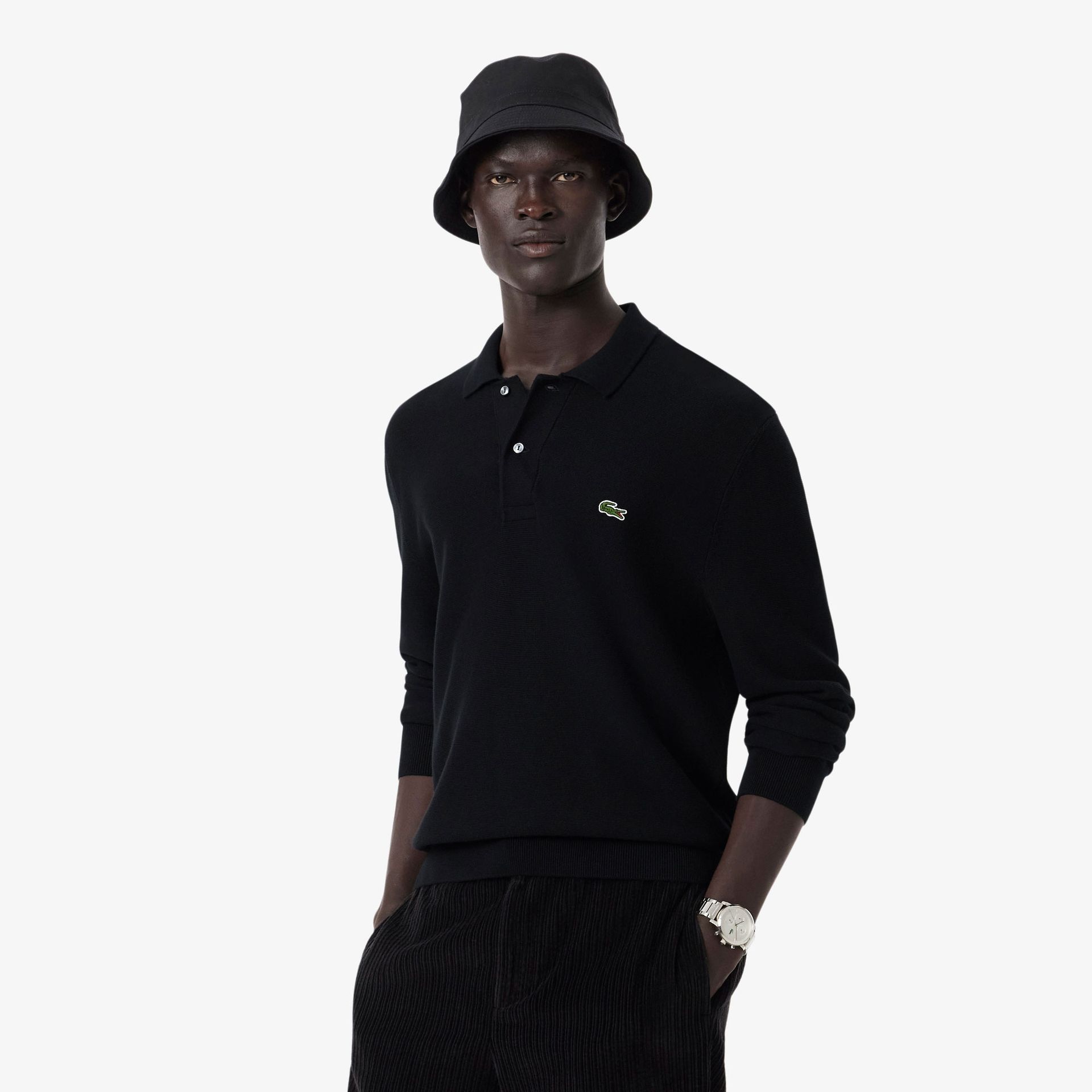 Lacoste Dziana Koszulka Polo Z Długim Rękawem I Krój Classic Fit Czarna Męskie Czarny