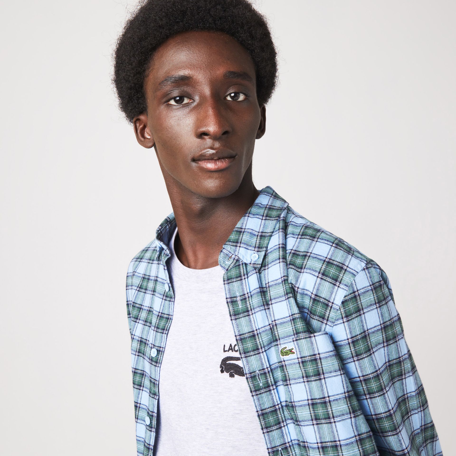 Lacoste Męska Koszula W Kratę Regular Fit