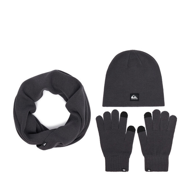 Komplet czapka, komin i rękawiczki Quiksilver CWBEO-QS-SM346-002-AW26 Szary ciemny