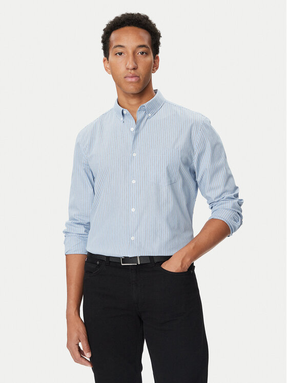 Calvin Klein Koszula LV04LH117G Niebieski jasny Slim Fit