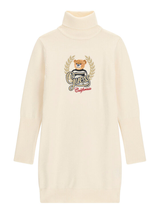 Guess Sukienka dzianinowa J6BK14 Z1299 Kremowy Regular Fit