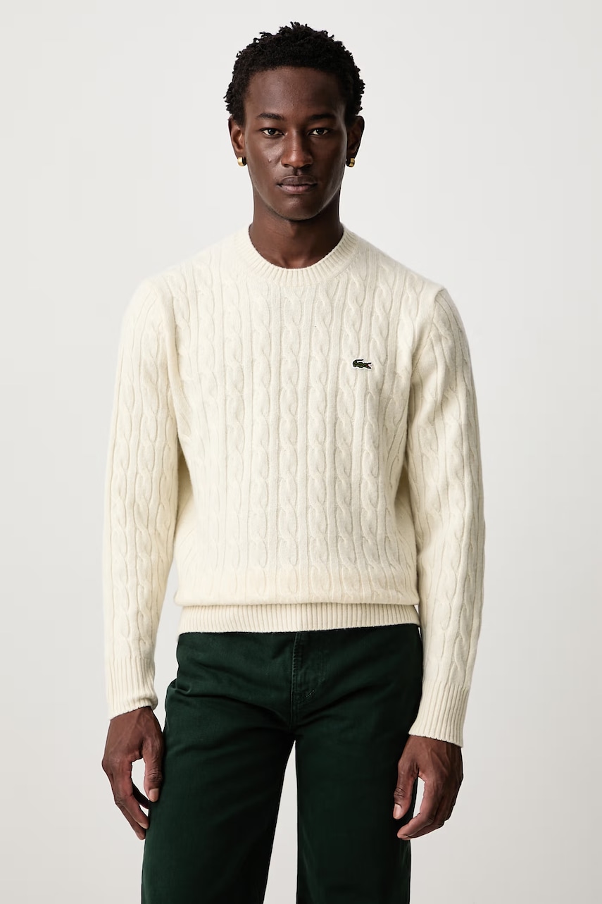 Lacoste sweter wełniany męski