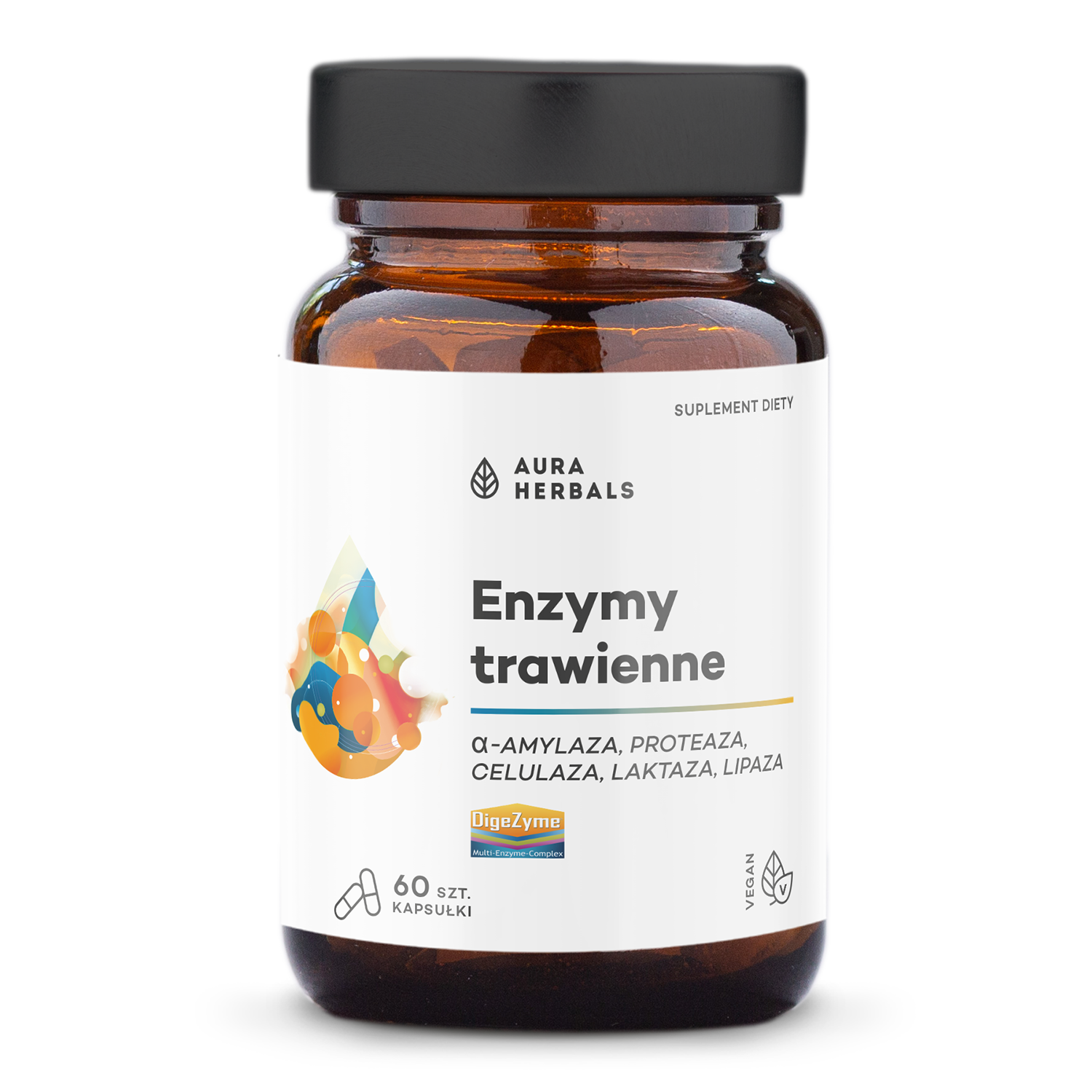 Aura Herbals Enzymy Trawienne DigeZyme, 60 kapsułek