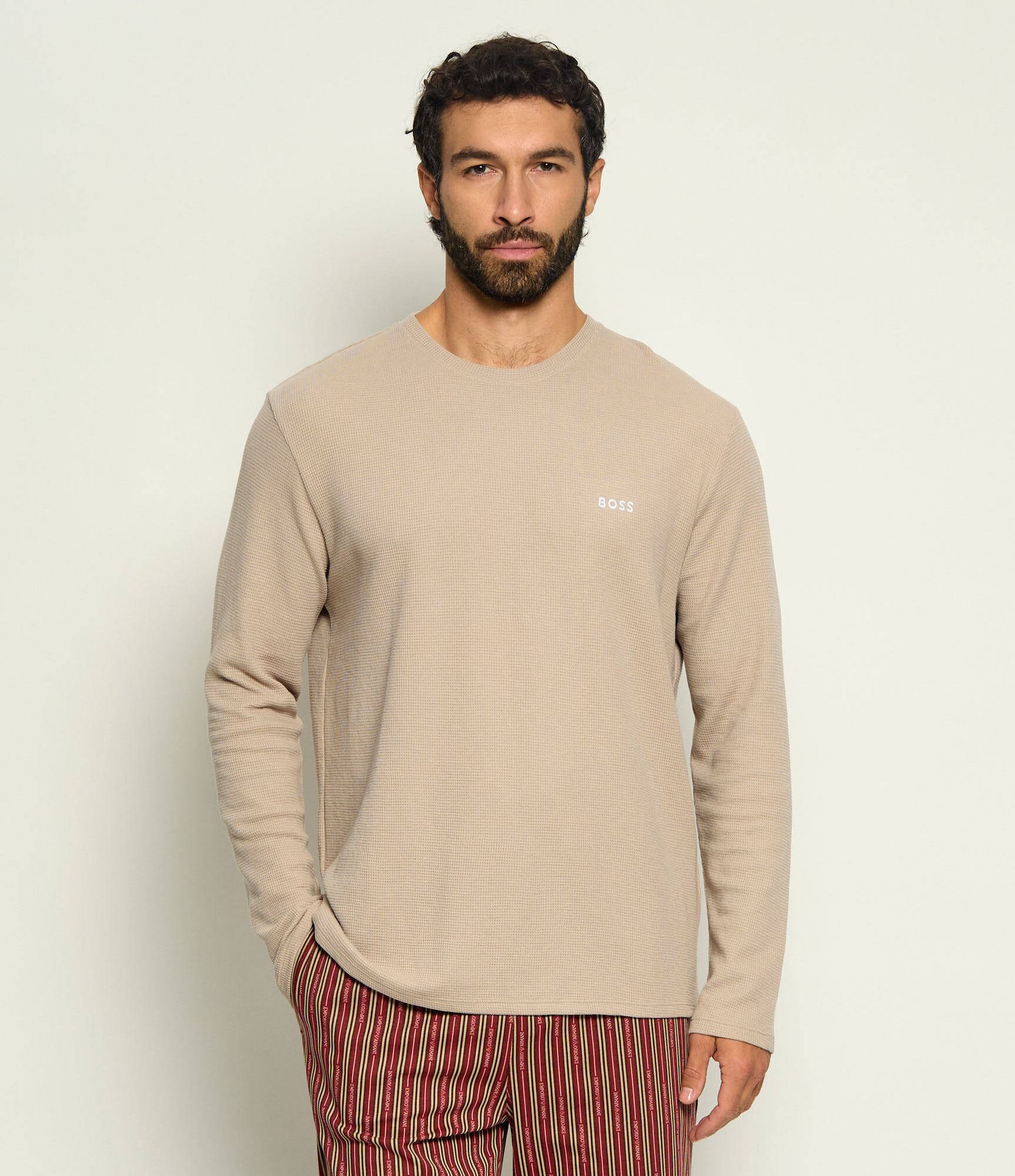 BOSS BLACK Longsleeve Waffle 4 Regular Fit