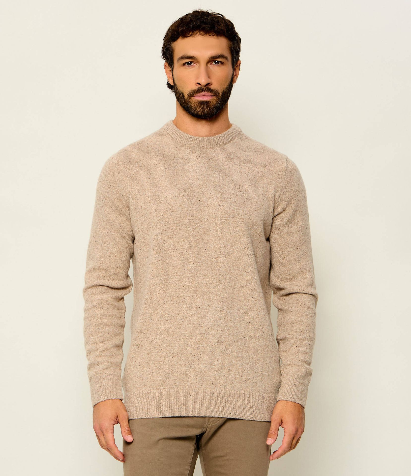 Barbour Wełniany sweter Tisbury Regular Fit z dodatkiem jedwabiu
