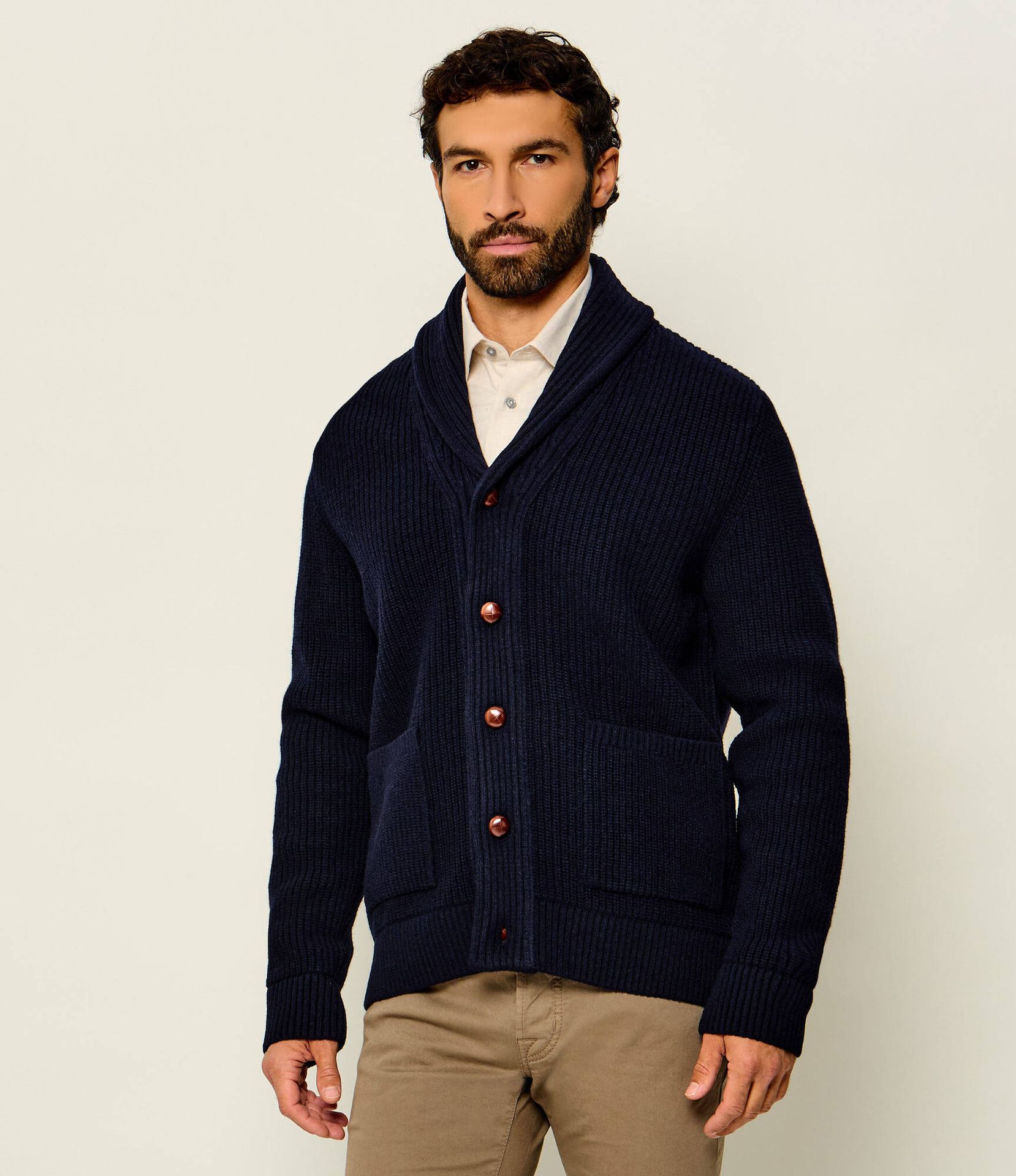 Barbour Wełniany kardigan Hartland Relaxed fit