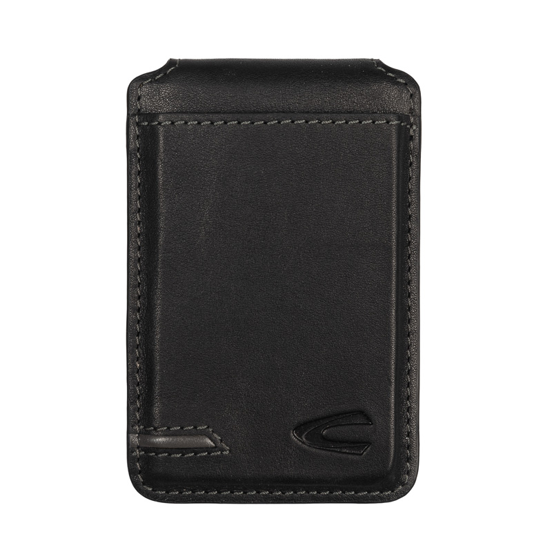 Camel Active HILL czarne skórzane etui magnetyczne na telefon, karty i dokumenty RFID
