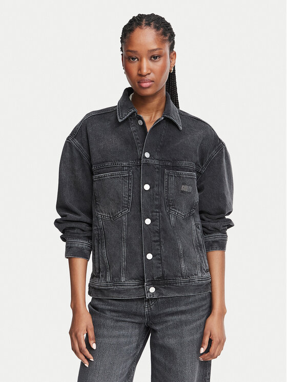 Tommy Jeans Kurtka jeansowa Archive Trucker DW0DW23574 Szary ciemny Regular Fit