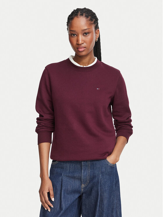 Tommy Jeans Bluza DW0DW19959 Bordowy Regular Fit