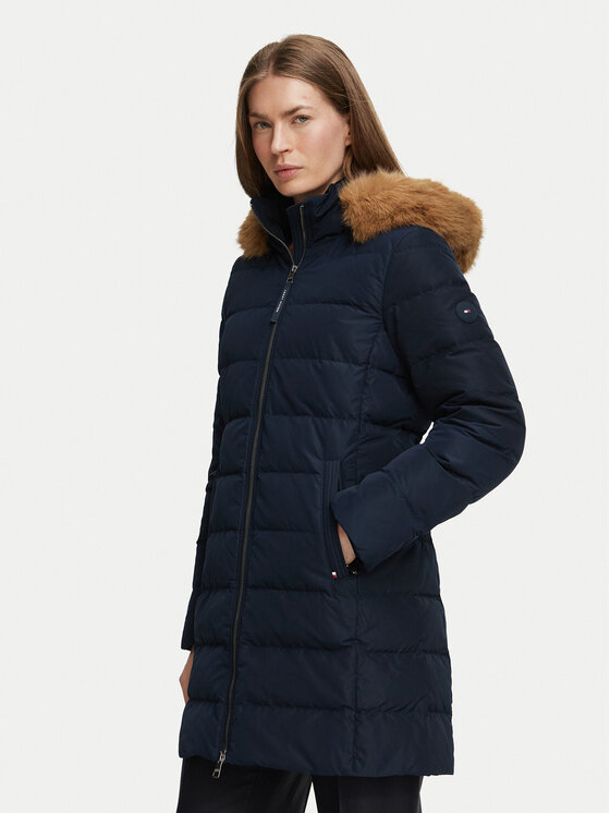 Tommy Hilfiger Kurtka zimowa Heritage Tyra WW0WW51563 Granatowy Regular Fit