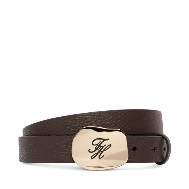 Pasek Tommy Hilfiger Th Plaque 2.5 Pebble AW0AW19152 Brązowy