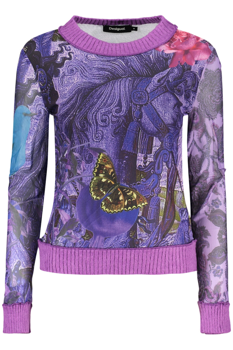Fioletowy sweter damski Desigual 26WWTK60HORSE