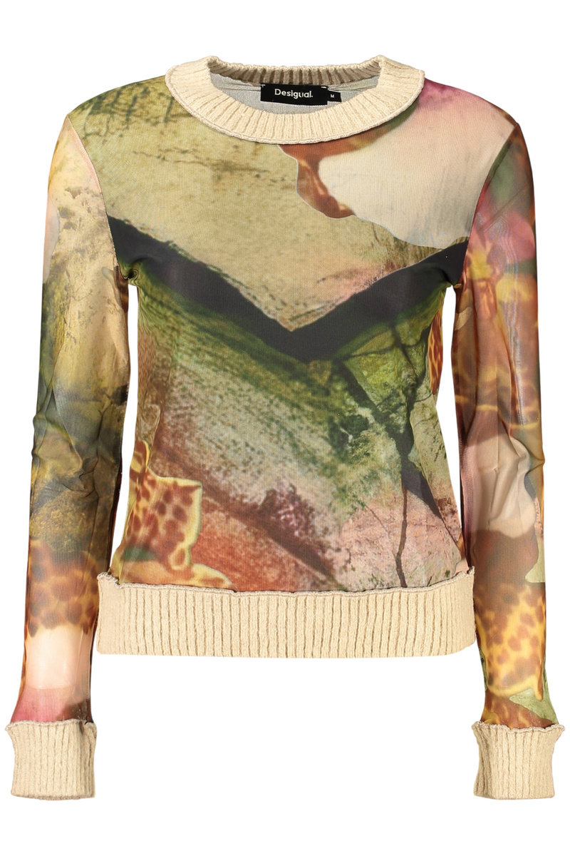 Beżowy sweter damski Desigual 26WWTK22ORCHIDS