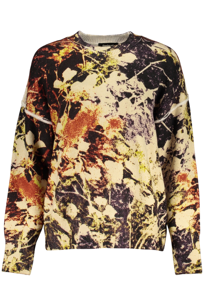 Żółty sweter damski Desigual 26WWJF42CAMUFLAGE