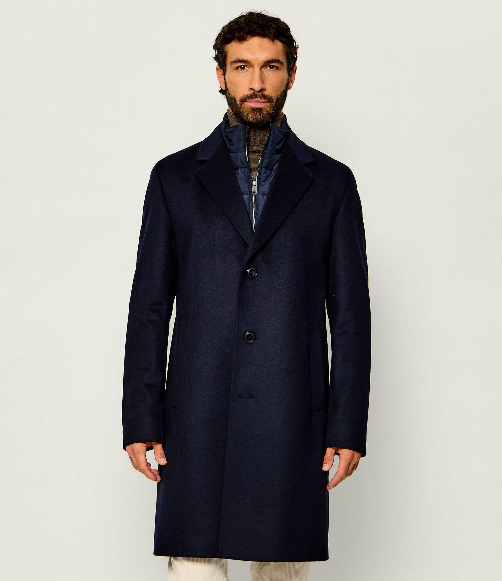 BOSS BLACK Wełniany płaszcz 2w1 H-Jared-BIB-264 z dodatkiem kaszmiru