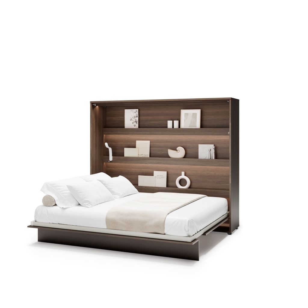 Półkotapczan poziomy BC-14 Bed Concept 160x200 cm Rozmiar łóżka - 160x200 cm Kolor - Dąb dunin składany funkcjonalny oszczędność przestrzeni