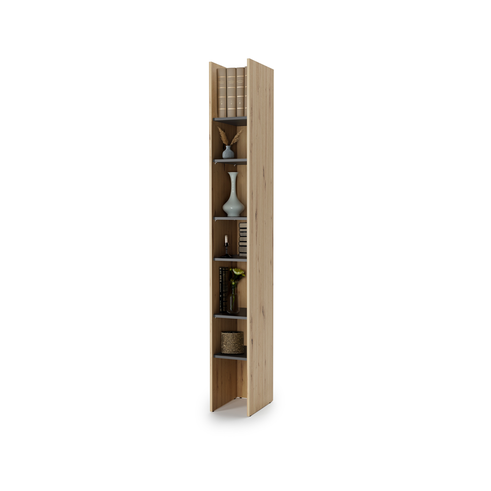 Regał Bed Concept BC-24 27x218x40 cm Dąb artisan/Czarny funkcjonalny do półkotapczanu
