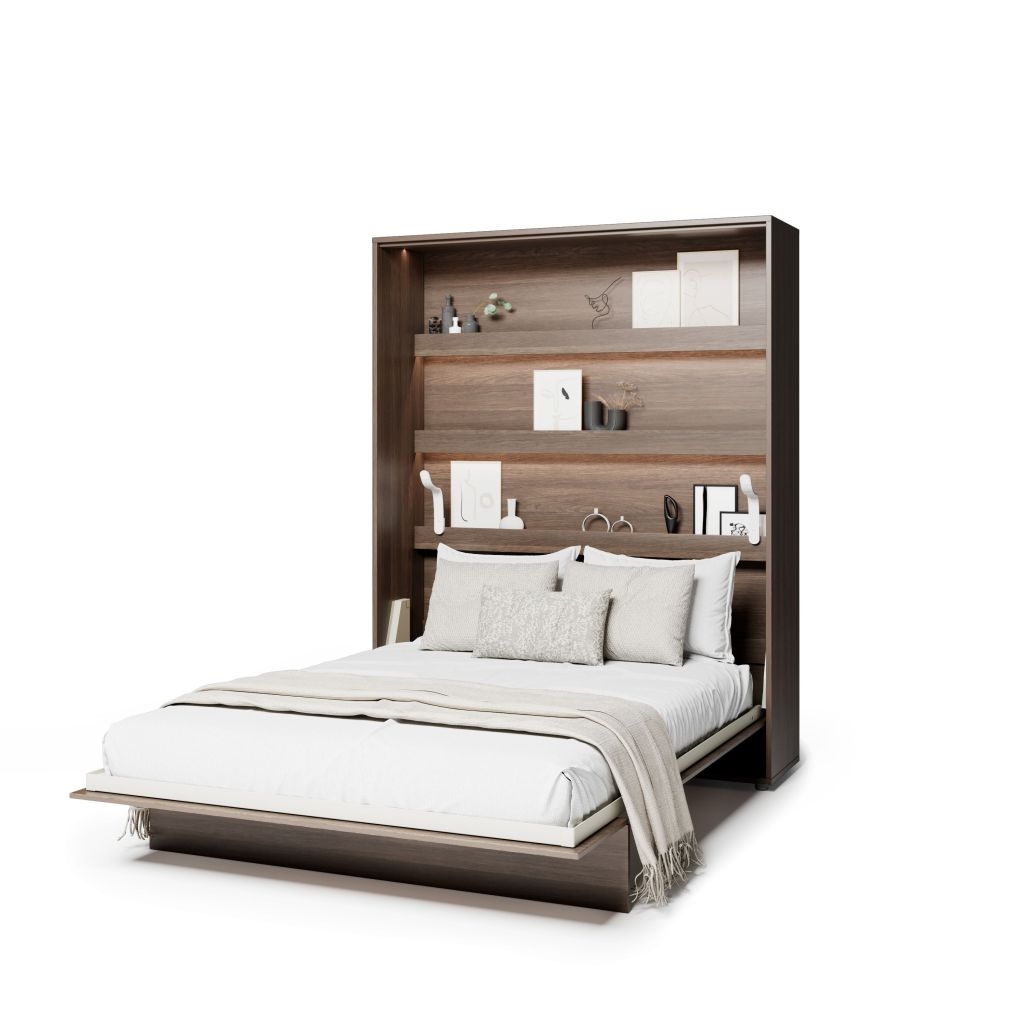 Półkotapczan pionowy BC-12 Bed Concept 160x200 cm Rozmiar łóżka - 160x200 cm Kolor - Dąb dunin składany funkcjonalny oszczędność przestrzeni