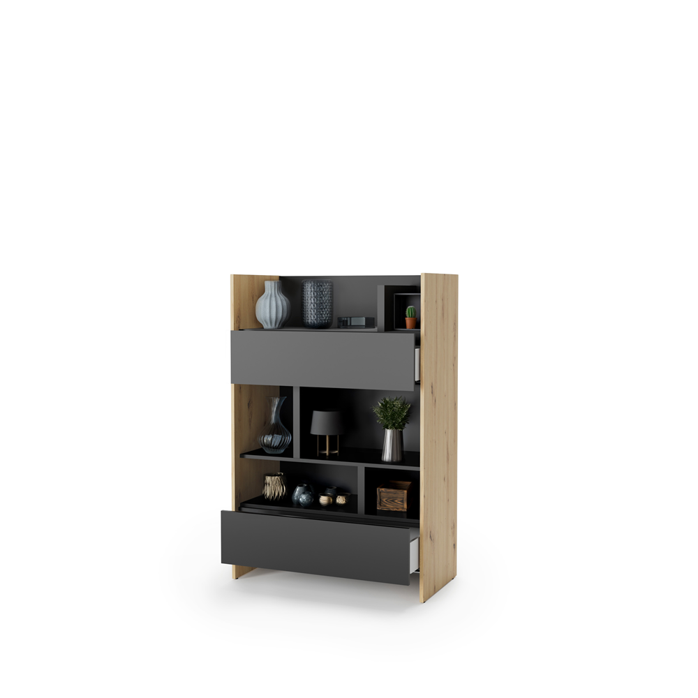 Regał Bed Concept BC-26 92x138x46 cm Dąb artisan/Czarny funkcjonalny do półkotapczanu