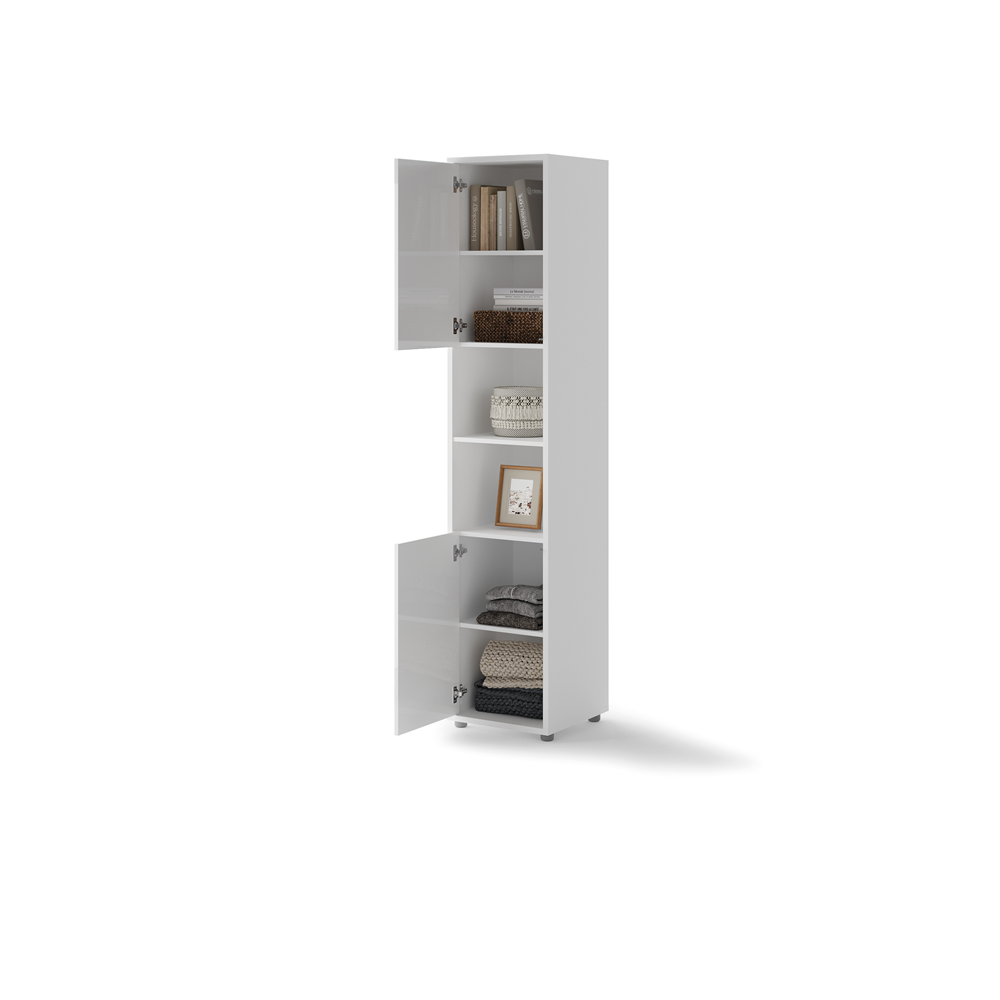Szafka Bed Concept BC-08 45x218x46 cm Biały do sypialni praktyczna nowoczesna