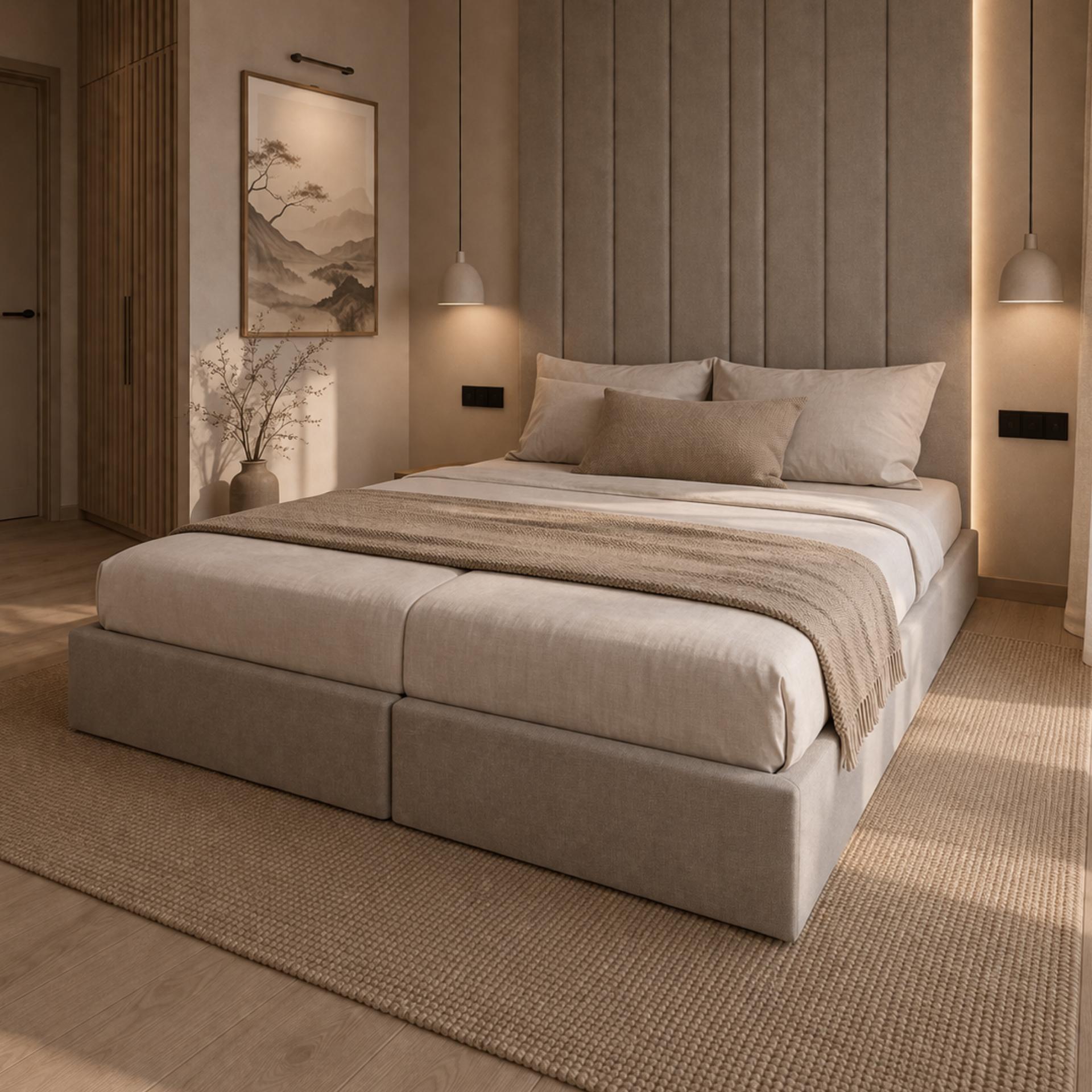 Rama łóżka tapicerowanego Zikssen 180x200 cm Grupa Premium Pojemnik: Tak