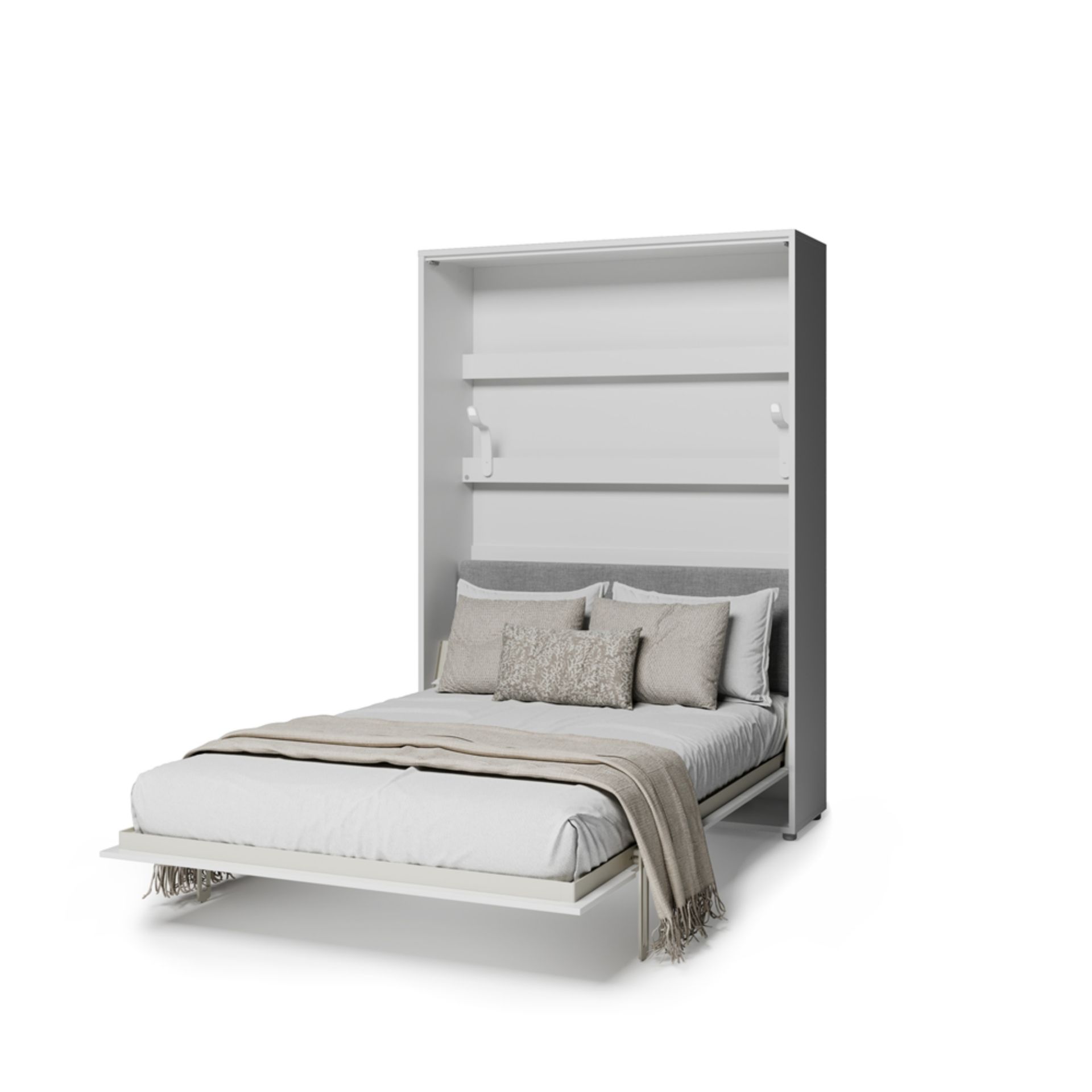 Półkotapczan pionowy elektryczny BC-36 Bed Concept 140x200 cm Kolor - Biały Rozmiar łóżka - 140x200 cm Kolor zagłówka - Szary komfort bez wysiłku inteligentna technologia