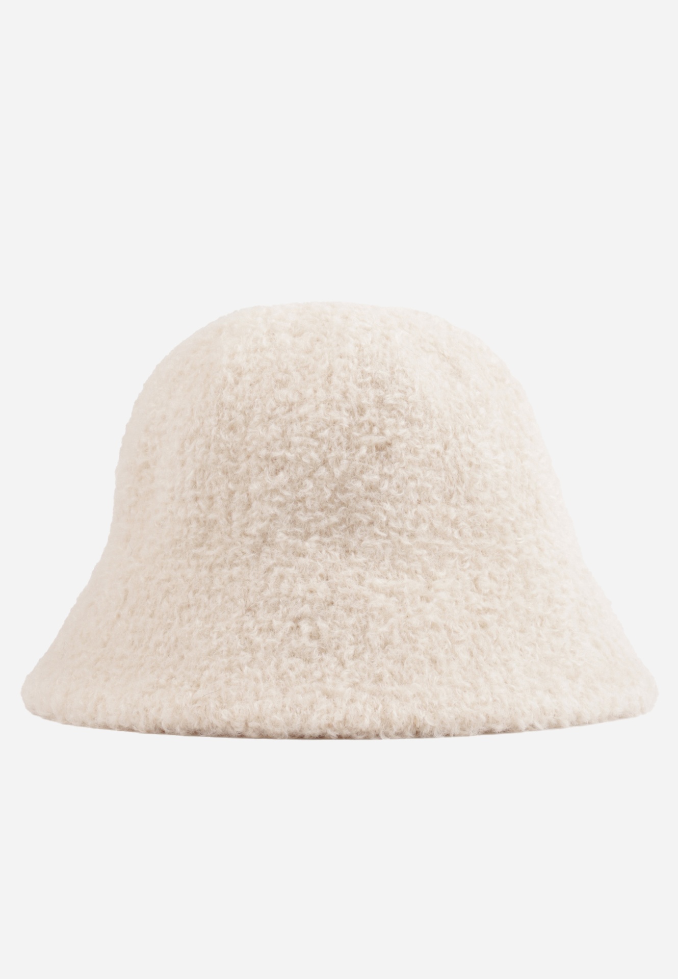 Beżowy Kożuszkowy Kapelusz Bucket Hat Ruelv