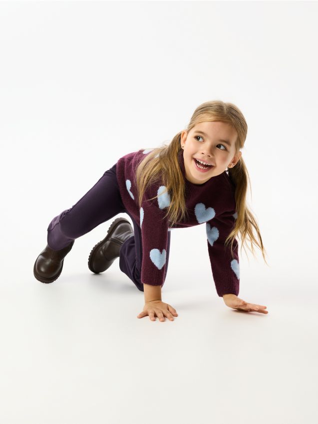 Reserved - Ocieplane legginsy - fioletowy