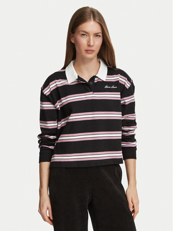 Guess Jeans Polo W6BP07 K5473 Czarny Loose Fit