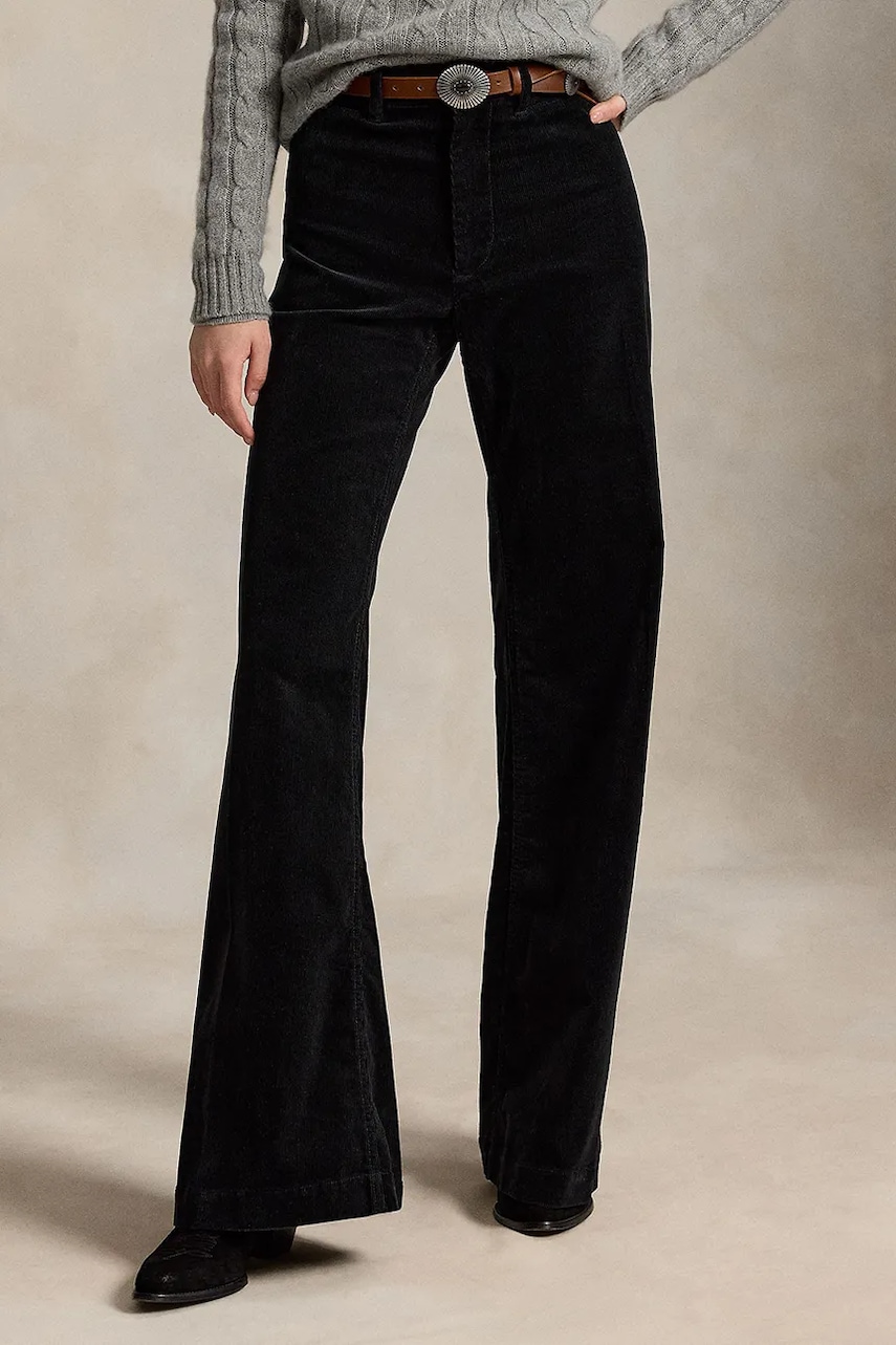 Polo Ralph Lauren spodnie flare z bawełną damskie