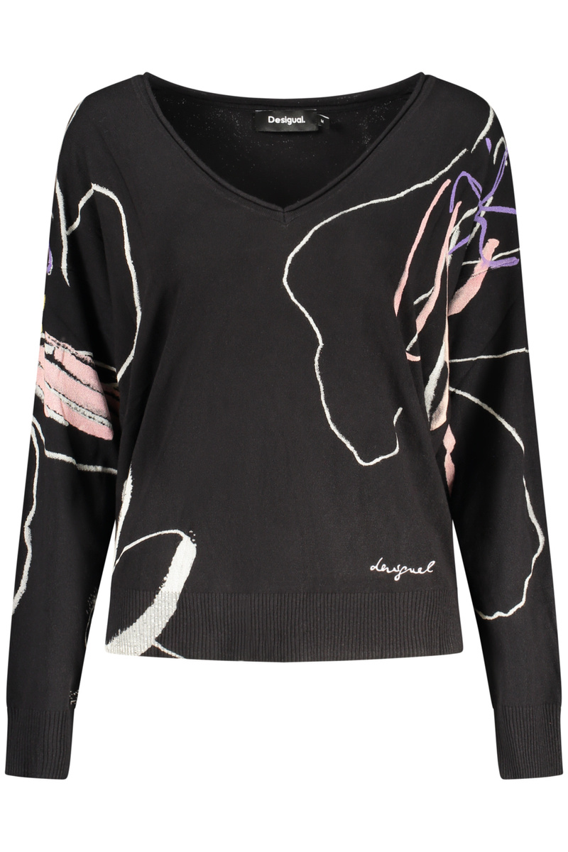 Czarny sweter damski Desigual 26WWJF29