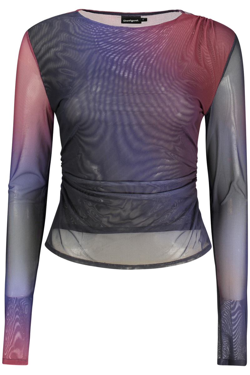 Niebieski T-shirt damski z długim rękawem Desigual 26WWTK17
