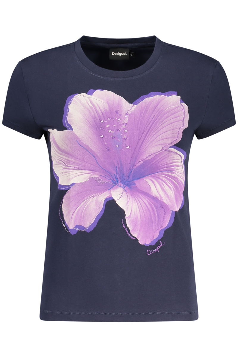 Niebieski T-shirt damski Desigual 26WWTK51