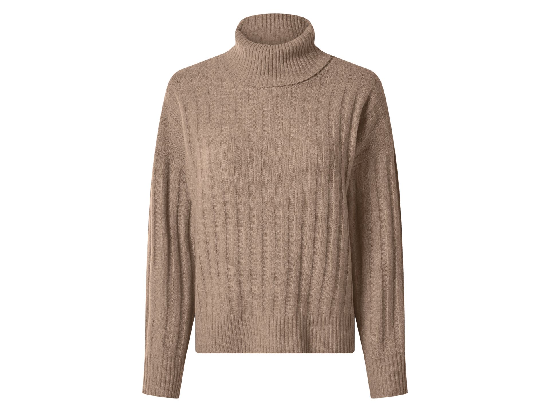 ESMARA® Sweter damski z golfem (Beżowy, S(36/38))