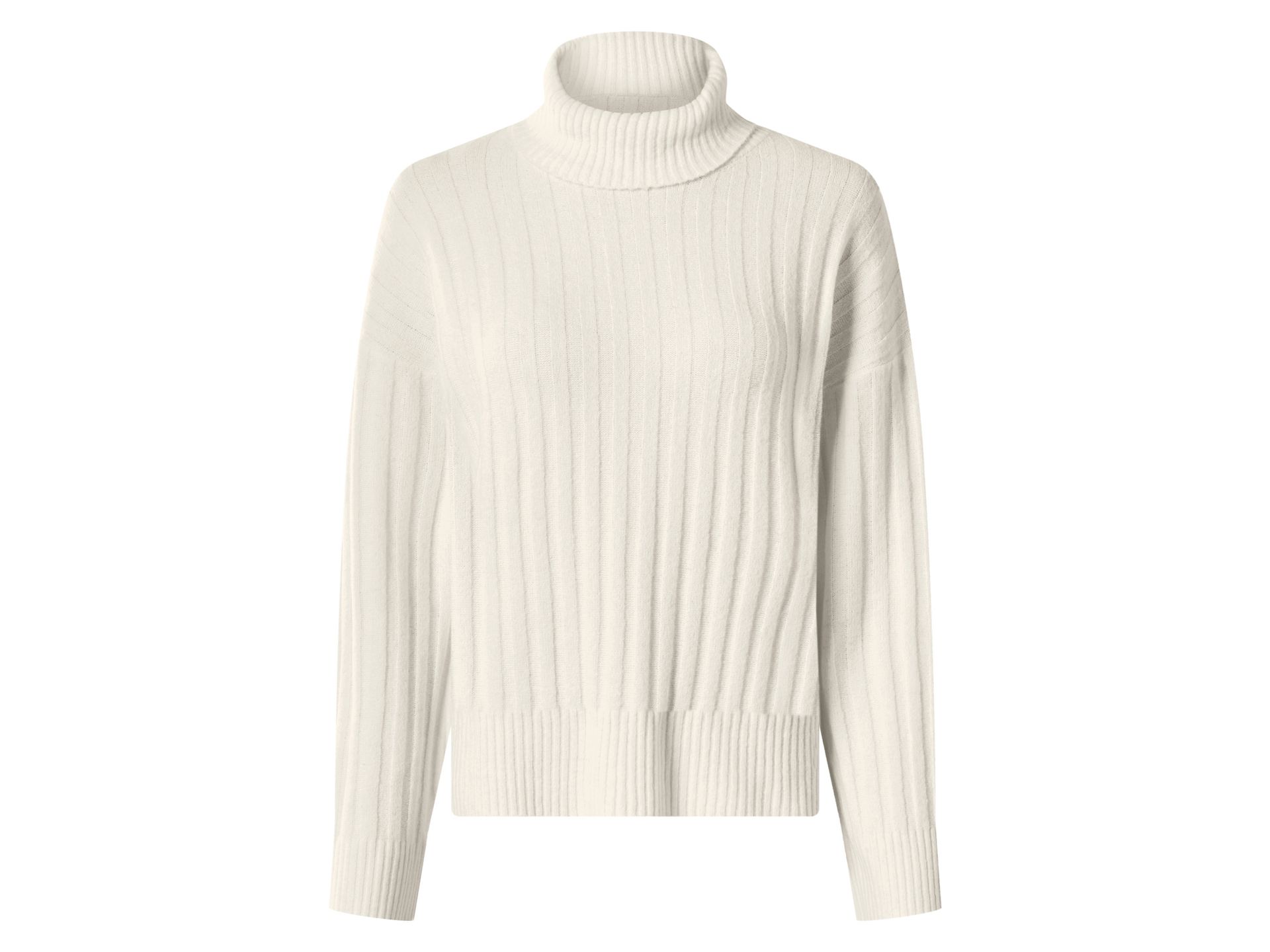 ESMARA® Sweter damski z golfem (Biały, S(36/38))