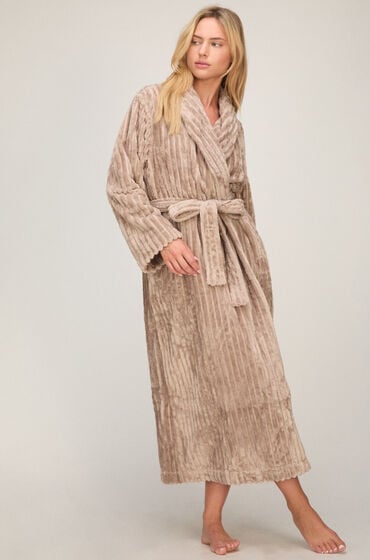 Hunkemöller Szlafrok Jacqueared Fleece Beżowy