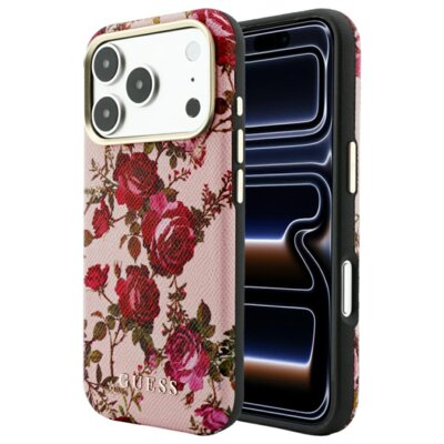 Guess Etui Blossom Roses Print MagSafe do Apple iPhone 17 Pro Max/18 Pro Max Różowy GUHMP18X6PWGTBEP