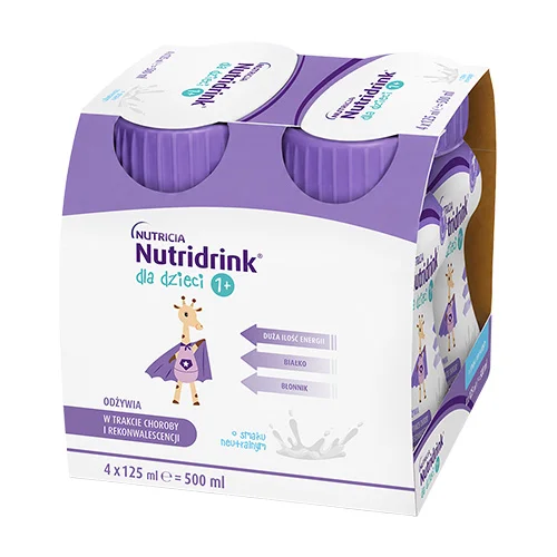 Nutridrink dla dzieci smak neutralny, 4 x 125 ml