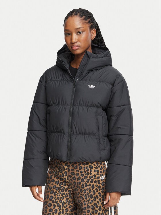 adidas Kurtka zimowa Hooded Padded Jacket KT4236 Czarny Regular Fit