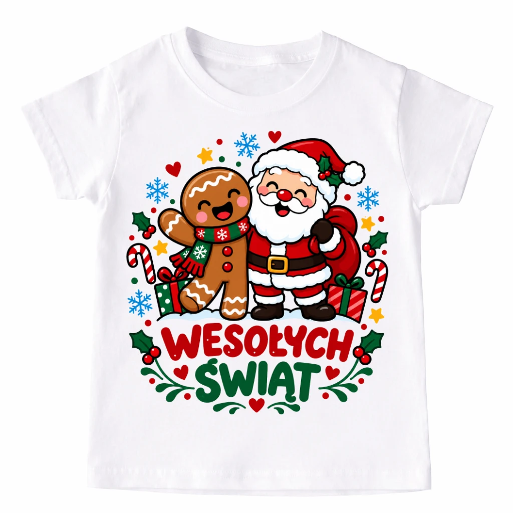 Koszulka dla dziecka na Mikołajki WESOŁYCH ŚWIĄT - wesołych703