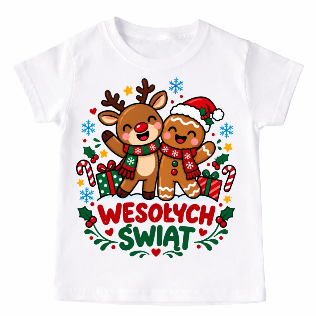 Koszulka dla dziecka na Mikołajki WESOŁYCH ŚWIĄT - wesołych702